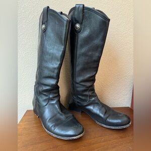 Frye Black leather Boots Pull On Riding Style